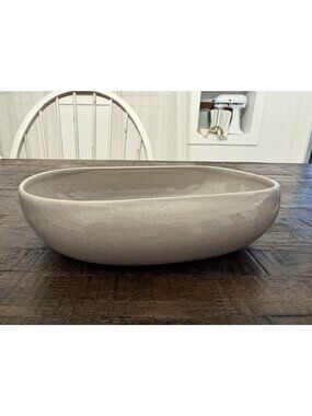 Vintage Russel Wright Gray Ceramic Serving Bowl Steubenville